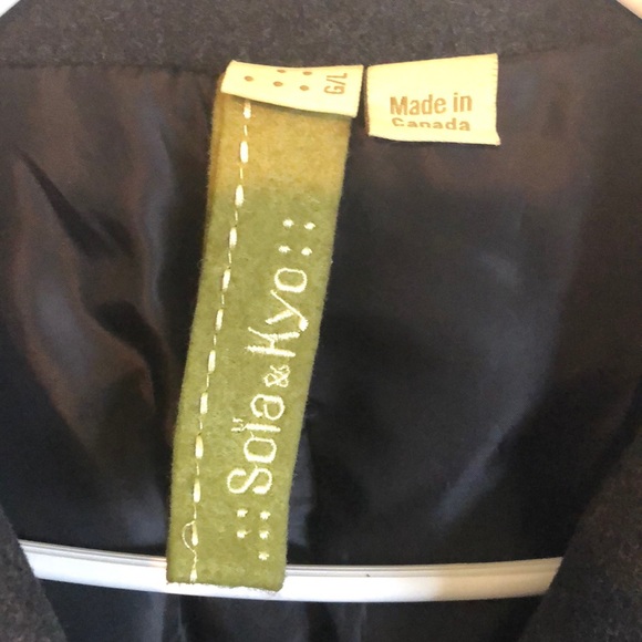 Soia & Kyo Charcoal Wool Belted Peacoat - Picture 6 of 16